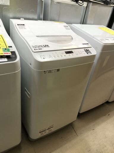 新生活応援！　シャープ SHARP 乾燥付き洗濯機 ES-TX5E 2021年製 高年式 洗濯5.5kg 乾燥3.5kg タテ型洗濯乾燥機 ヒーター乾燥 排気タイプ 洗濯 脱水容量 5.5kg ステンレス穴なし槽 ホワイト系 洗濯乾燥機 清潔 節水 単身 一人暮らし 二人暮らし クリーニング済 堺市 石津【ジャングルジャングルサカイ石津店】