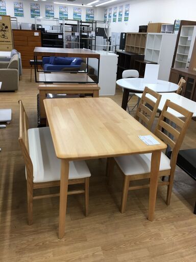 ★ジモティ割あり★  ４人掛けダイニングセット  W135×D80×H70 クリーニング済み SJ4998