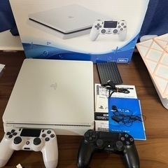 PS4 slim/純正コントローラー2個/外付けHDD 1TB