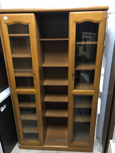 大丸木工 スライド式本棚 ナチュラル セルフ105 本棚 漫画 コミック コミック収納 コミックラック マンガ 漫画収納 幅105cm アンティーク　おしゃれ クリーニング済 堺市 石津【ジャングルジャングルサカイ石津店】（