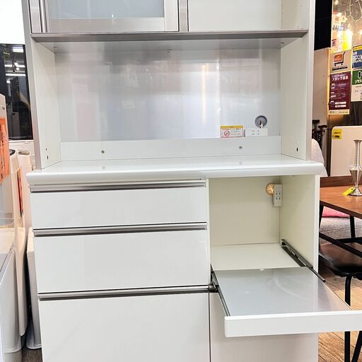 パモウナ　食器棚　キッチンカウンター　白　ホワイト　幅100cm パモウナ 食器棚 キッチンカウンター 白 ホワイト 幅100cm パモウナ