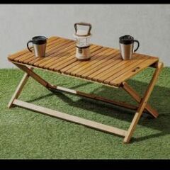 ニトリ　木製テーブル　キャンプ