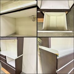 W 15514 3枚ガラス扉キッチンボード 食器棚 ◇大阪市内・東大阪市他  