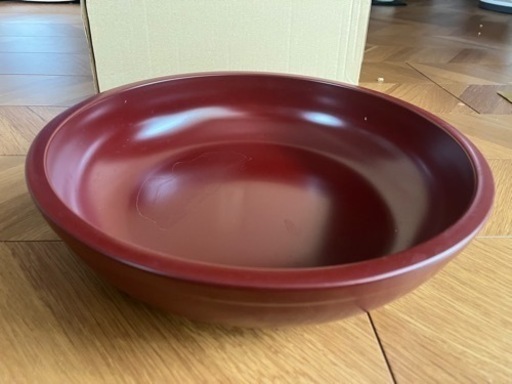 新品未使用：山中塗大鉢：蕎麦打ち鉢／パーティ用大皿に