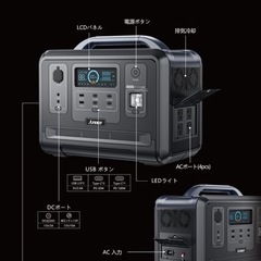 アウトドア 防災】AFERIYポータブル電源 1200W 1248Wh/390000mAh 大 