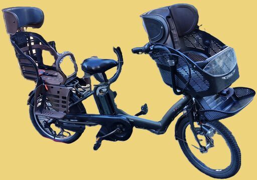 373土日もお子様と土足のままご試乗可能です。バカ親切な電動自転車屋  ️２０インチ、チャイルドシート、２人乗り、３人乗り、１人乗り電動自転車    安心保障の３カ月・無料交換保証、１００日間・点検無料サービス付き  オプション無料。後ろチャイルドシートをかごに変更して１人乗りに変更も可能です。  １回の充電で３０ｋｍ以上の走行が可能です。山手線を半周くらいの距離を走れます。  バッテリーは、新品の９０％以上の性能を保持していて、コンディション良好です。  ２０インチ、