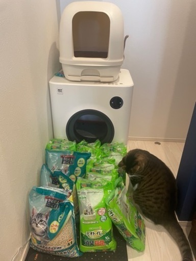 デオトイレ使用品本体+シート9袋半+猫砂3袋