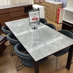 KB-32【新入荷　アウトレット】ダイニング7点セット　セラミック天板　グレー