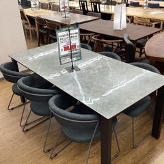 KB-32【新入荷　アウトレット】ダイニング7点セット　セラミック天板　グレー