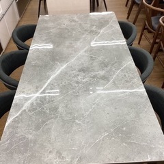 KB-32【新入荷　アウトレット】ダイニング7点セット　セラミック天板　グレー