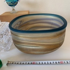 ガラス ベネチアン ワインカップ ホヤ小物入れ フラワーベース スワン 