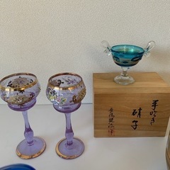 ガラス ベネチアン ワインカップ ホヤ小物入れ フラワーベース スワン 