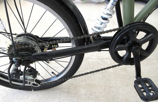 FX-HOPPER 折りたたみ自転車 20インチ 変速あり ワイヤー錠付き カーキ