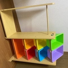 【中古】　おもちゃ　片付けBOX 木製