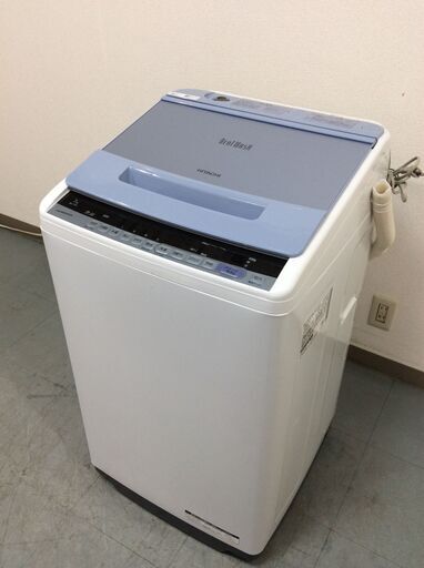 YJT8268【HITACHI/日立 7.0㎏洗濯機】美品 2018年製 ビートウォッシュ BW-V70C 家電 洗濯 簡易乾燥付