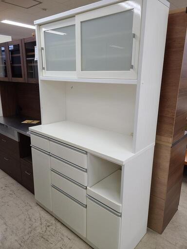 J4342　NITORI　ニトリ　食器棚　KRISNA　クリスナ　120KB-WH　ホワイト　クリーニング済み　【リユースのサカイ柏店】