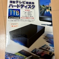 【取引中】【薄型テレビ接続用ハードディスク】ELECOM 1TB