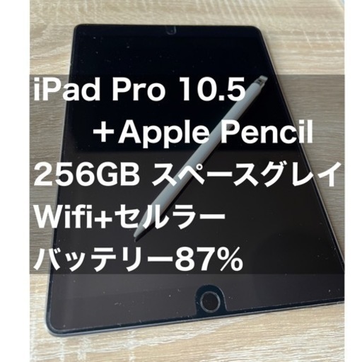 iPad Pro 10.5 \u0026 ApplePencil 256GB セルラー（SIMロック解除済）バッテリー87%