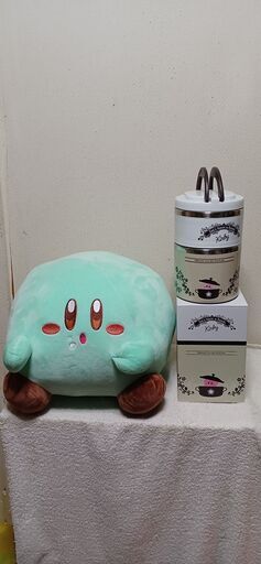 取引決定！　星のカービィ　２段ステンレスランチポット\u0026特大グリーンぬいぐるみ