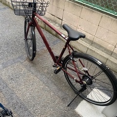 【美品】あさひ　オフィスプレス　トレッキング -L　レッド　自転車　クロスバイク　使用期間短い