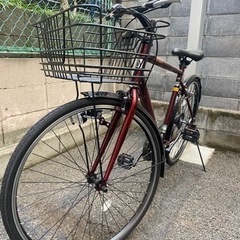 【美品】あさひ　オフィスプレス　トレッキング -L　レッド　自転車　クロスバイク　使用期間短い
