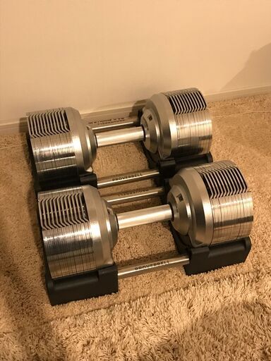 プロバーベル 41.5kg 1.5kg刻み 2個セット 可変式ダンベル シルバー