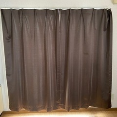 【カーテン】茶色 175㎝ レースカーテン 4点セット