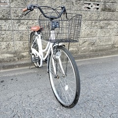 自転車 ママチャリ カゴ付き 籠付き dix huit 白 ホワイト 委任状添付