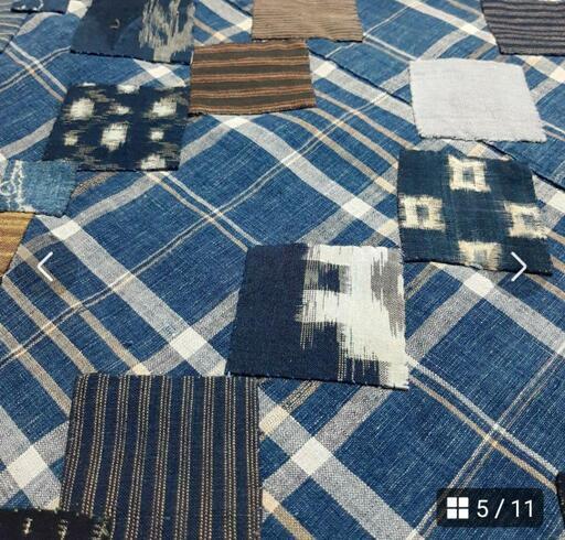 希少　藍染　古布　木綿　テキスタイル　ラグ　ハンドメイド　アンティーク 希少 藍染 古布 木綿 テキスタイル ラグ ハンドメイド アンティーク