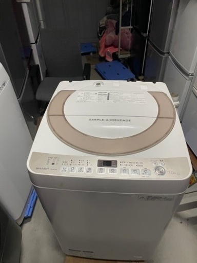 SHARP 7kg洗濯機　ES-KS70R-N