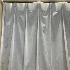 レースカーテン（防炎・葉っぱ・100×200cm）２枚組