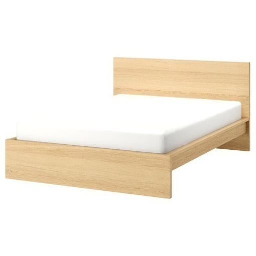 IKEA MALM マルム ベッドフレーム 140x200 + ニトリ　ダブル ポケットコイルマットレス