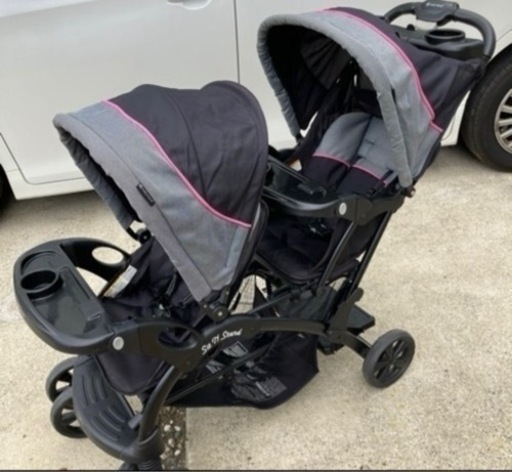二人乗りベビーカー　baby trend Sit N Stand ミレニアムピンク　立ち乗りも可