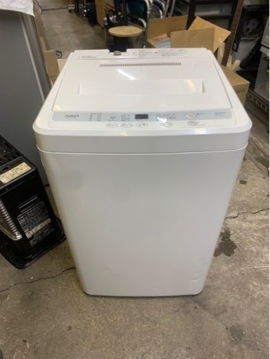万代店　クリーニング済み　アクア AQUA 全自動電気洗濯機 AQW-S45G 年製 白 3Dアクティブ洗浄 高濃度クリーン浸透 槽自動おそうじ 抗菌パルセーター