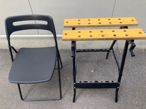 ワークスタンド、IKEA 折り畳みチェア 作業台 DIY メンテナンス