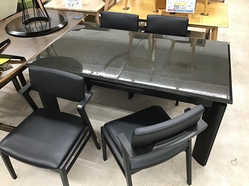 シギヤマ家具 伸長ダイニング5点セット