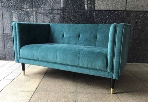 NOCE ソファLUXUR 2人掛け ブルー ソファTD7903 2人掛け ブルー 少し