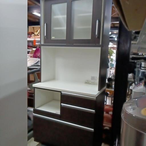 ニトリ キッチンボード 横幅88.5cm 奥行き50.5 cm 高さ200cm ブラウン 食器棚