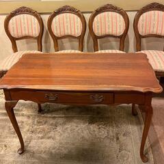 アンティーク猫足コーヒーテーブル＆チェア4脚