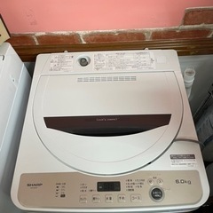 【値下げしました】シャープ SHARP 22年製全自動洗濯機 ブラウン系 ES-GE6F-T [洗濯6.0kg /簡易乾燥(送風機能) /上開き] No2659