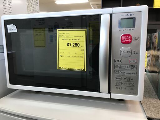 シャープ SHARP RE-A15KS オーブンレンジ 2017年製  解凍, 重量センサー　電子レンジ グリル オーブン シンプル 操作簡単 一人暮らし ファミリータイプ 買い替え 引越 クリーニング済 堺市 石津【ジャングルジャングルサカイ石津店】