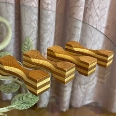 箸置き　chopstick rest  寄木細工風 4個セット