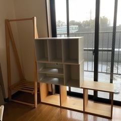 家具 カラーボックス 無印の棚 ハンガーラック