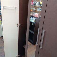 NITORI　ワードローブ　洋服タンス　クローゼット　大容量　ブラウン　WISH2　100WR-DBR　ニトリ　ミラー　鏡　サイズ（約）幅99×奥55×高201　　■近隣配送無料 買取GO‼　栄和店