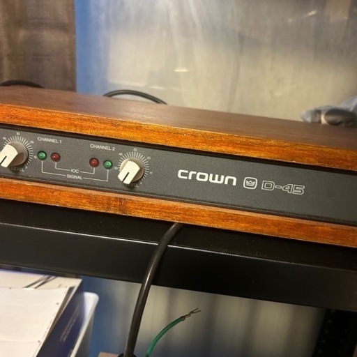 CROWN D-45 パワーアンプ 自家製キャビ付属