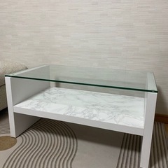 ガラステーブル　ホワイト