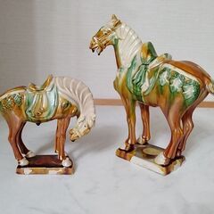 唐三彩風情　馬の親子の飾り物〈古物整理〉