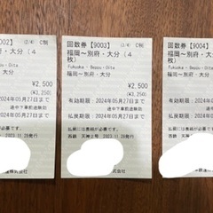 【ネット決済・配送可】高速バスチケット　とよのくに号　福岡↔︎大分