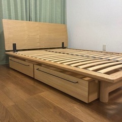 超美品✨当店大人気商品！MUJIヘッド・収納付きすのこダブルベッドフレーム！