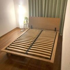 超美品✨当店大人気商品！MUJIヘッド・収納付きすのこダブルベッドフレーム！